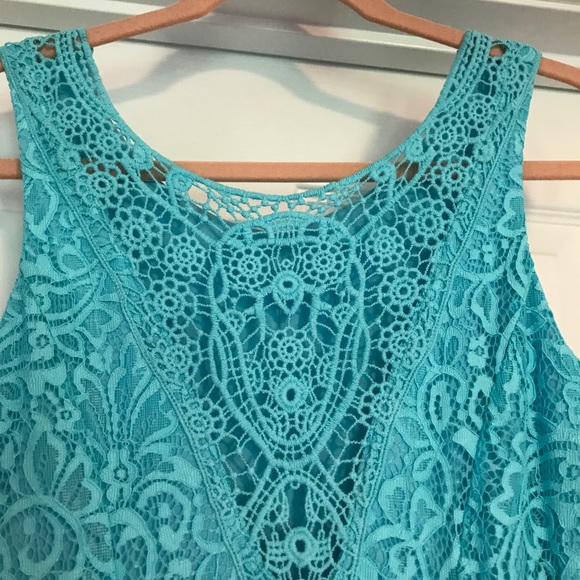 Turquoise lace dress - Picture 7 of 8